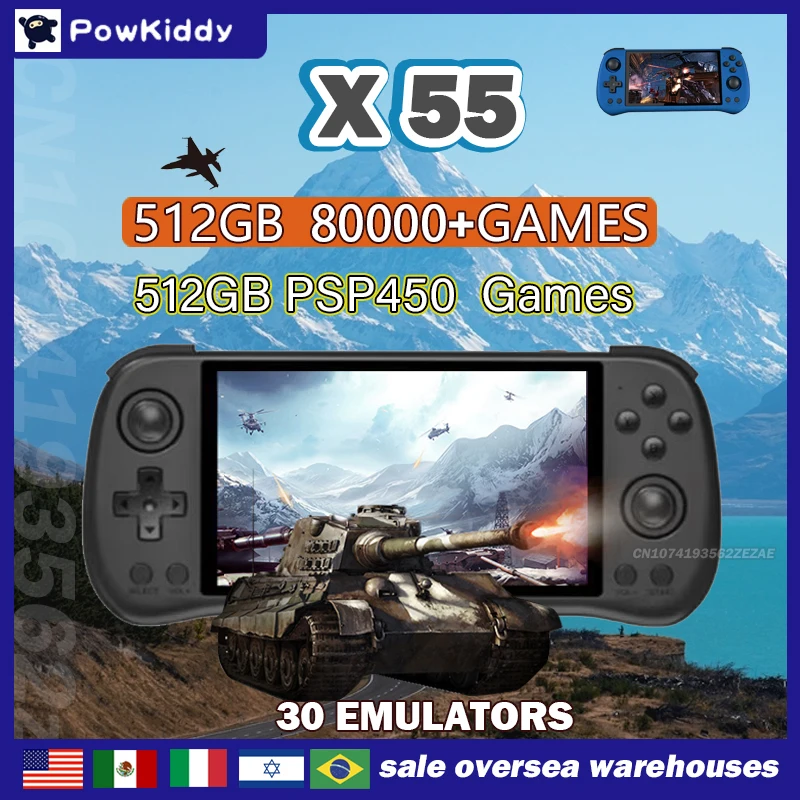 80000Games 512G POWKIDDY X55 5 - Retro Gaming Gameboy review and price