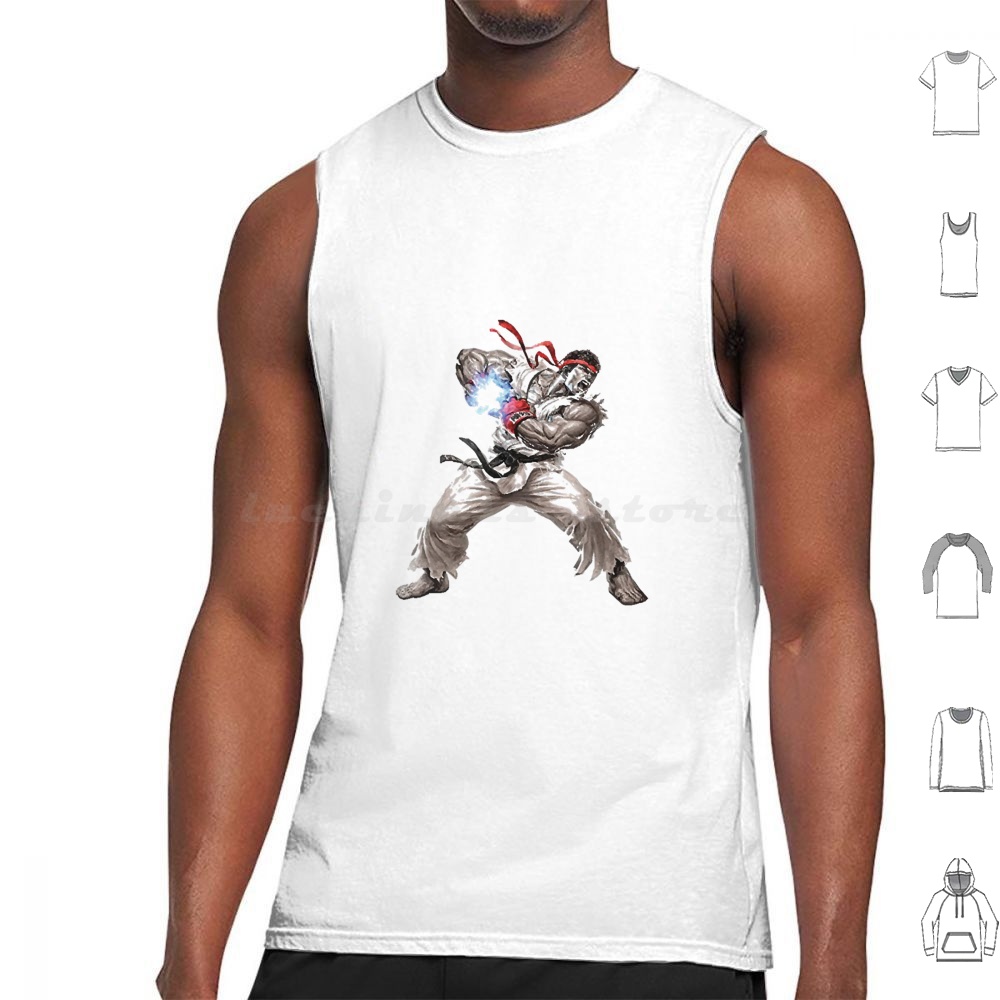 Ryu Tank Tops Vest Sleeveless  - Retro Gaming Gamestop review and price