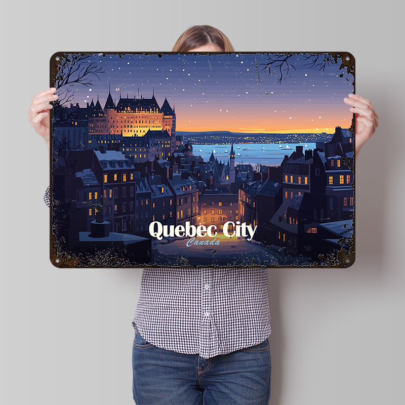 Quebec City At Night Printed P - Retro Gaming Quebec review and price